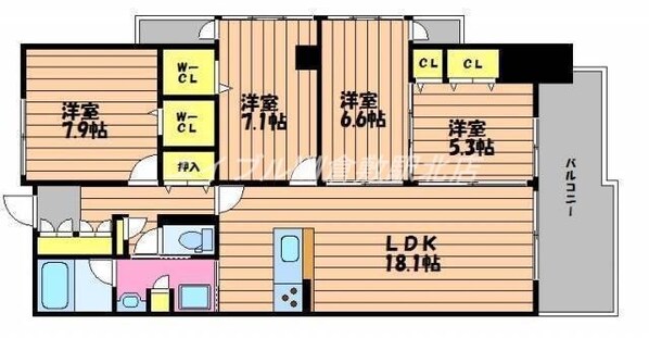 PIER倉敷の物件間取画像